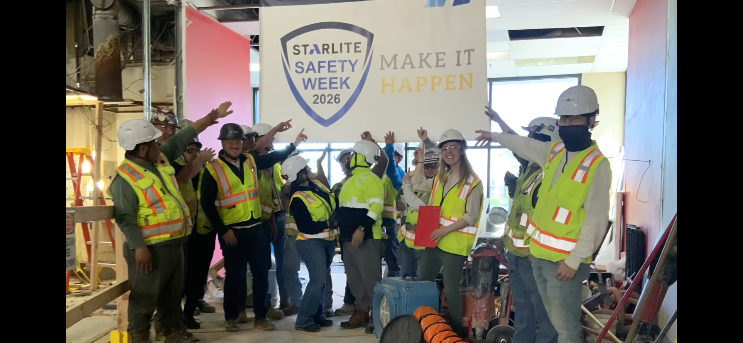 GreenBridge Safety team with Shawmut Design and Construction crew during National Safety Week 2026